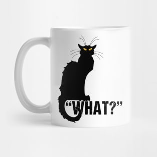 Funny Cat What? Black Cat Mug